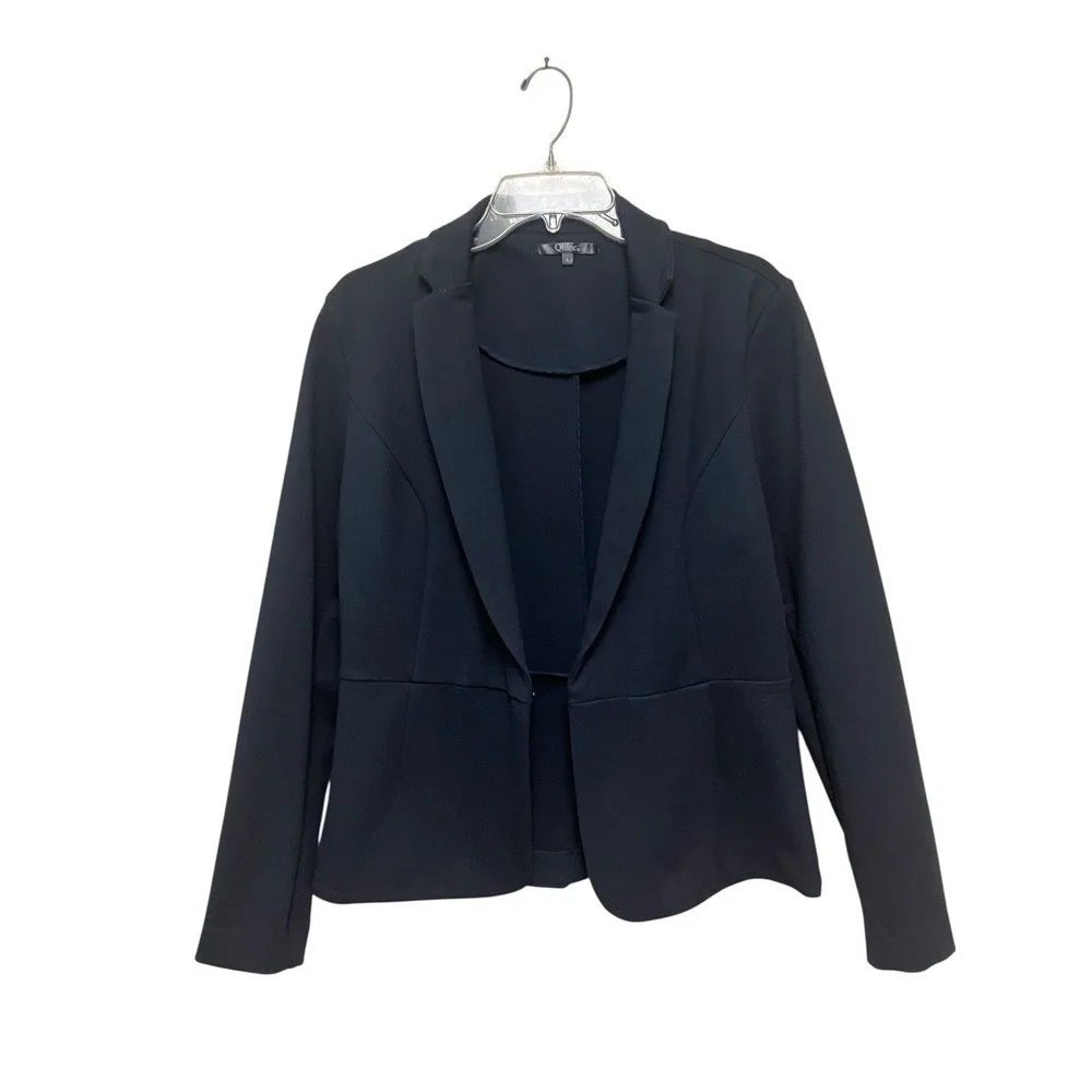 Quince Ultra-Stretch Ponte Blazer Jacket Hook & Eye Closure Career Classy Large